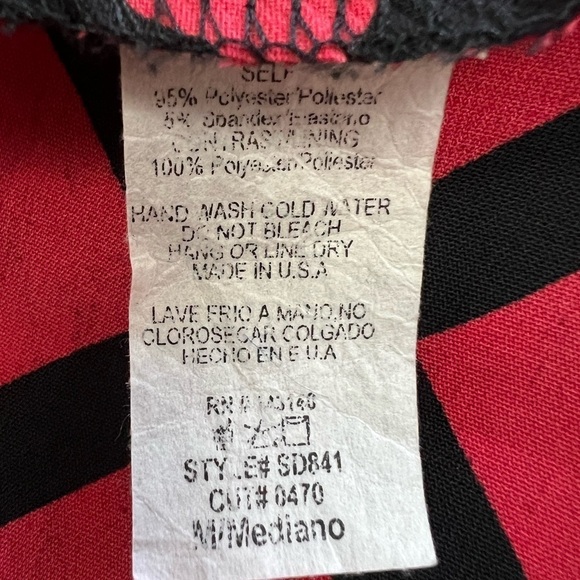 Fascination Red & Black Trellis Print Strapless Maxi Dress - Size M - Picture 9 of 9